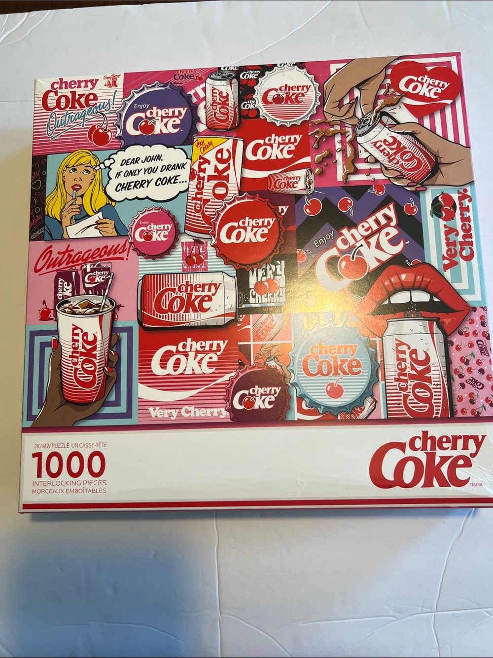 Cherry Coke 1000-Piece Puzzle - Pink & Red Pop Art Collage